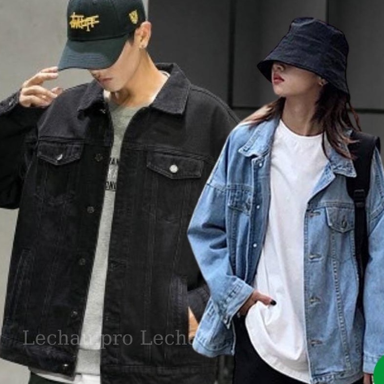 Áo khoác jean nam nữ form rộng áo khoác bò street style chống nắng basic unisex Hàn Quốc AKJ01 chất liệu jean cao cấp