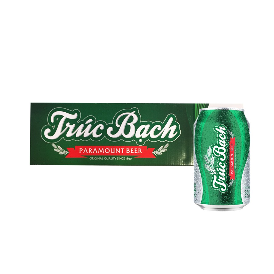 Thùng 24 Lon Bia Trúc Bạch 330ml (Giao Hàng: Now / Grab)