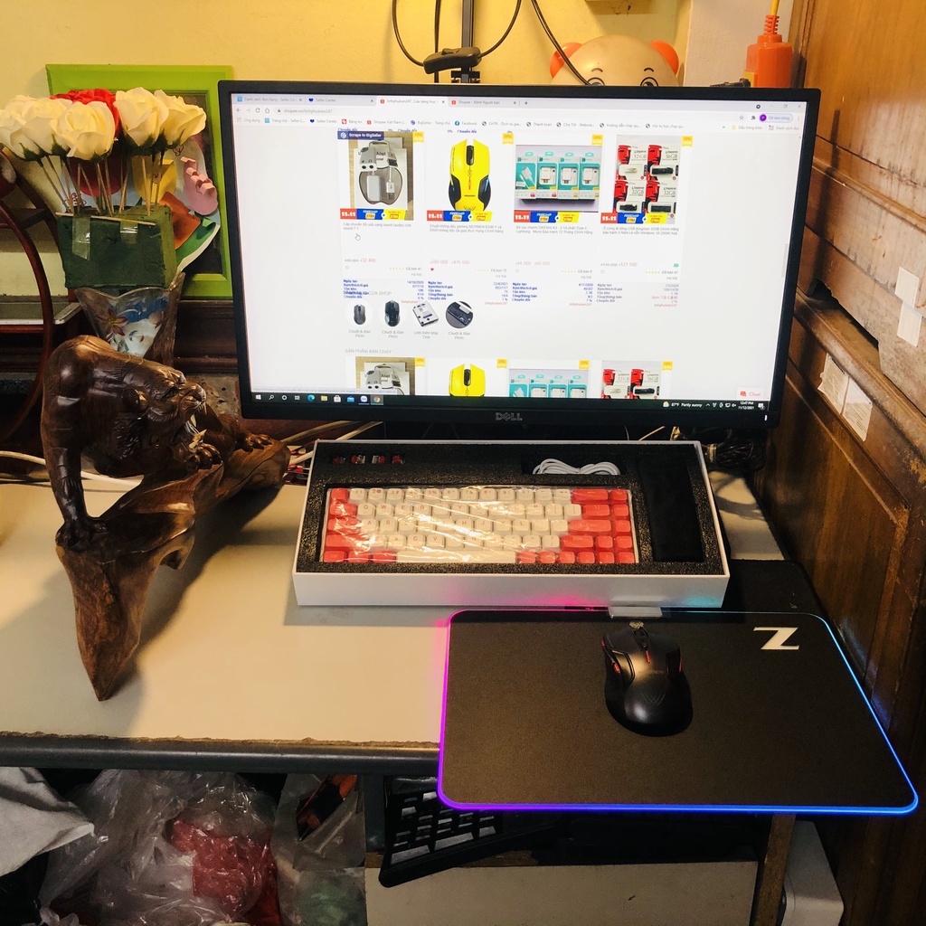 Bàn di chuột cao cấp Gaming ZIC-GP102 LED viền Led RGB _ Hàng chính hãng NEWMEN