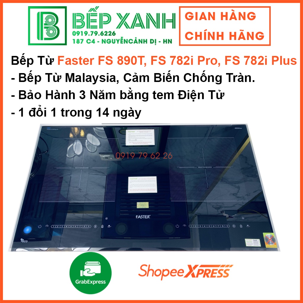 Bếp từ đôi Faster FS 890T, Faster FS 782i Plus, Faster FS 782i Pro, bếp điện từ đôi, Inverter, nhập khẩu Malaysia.