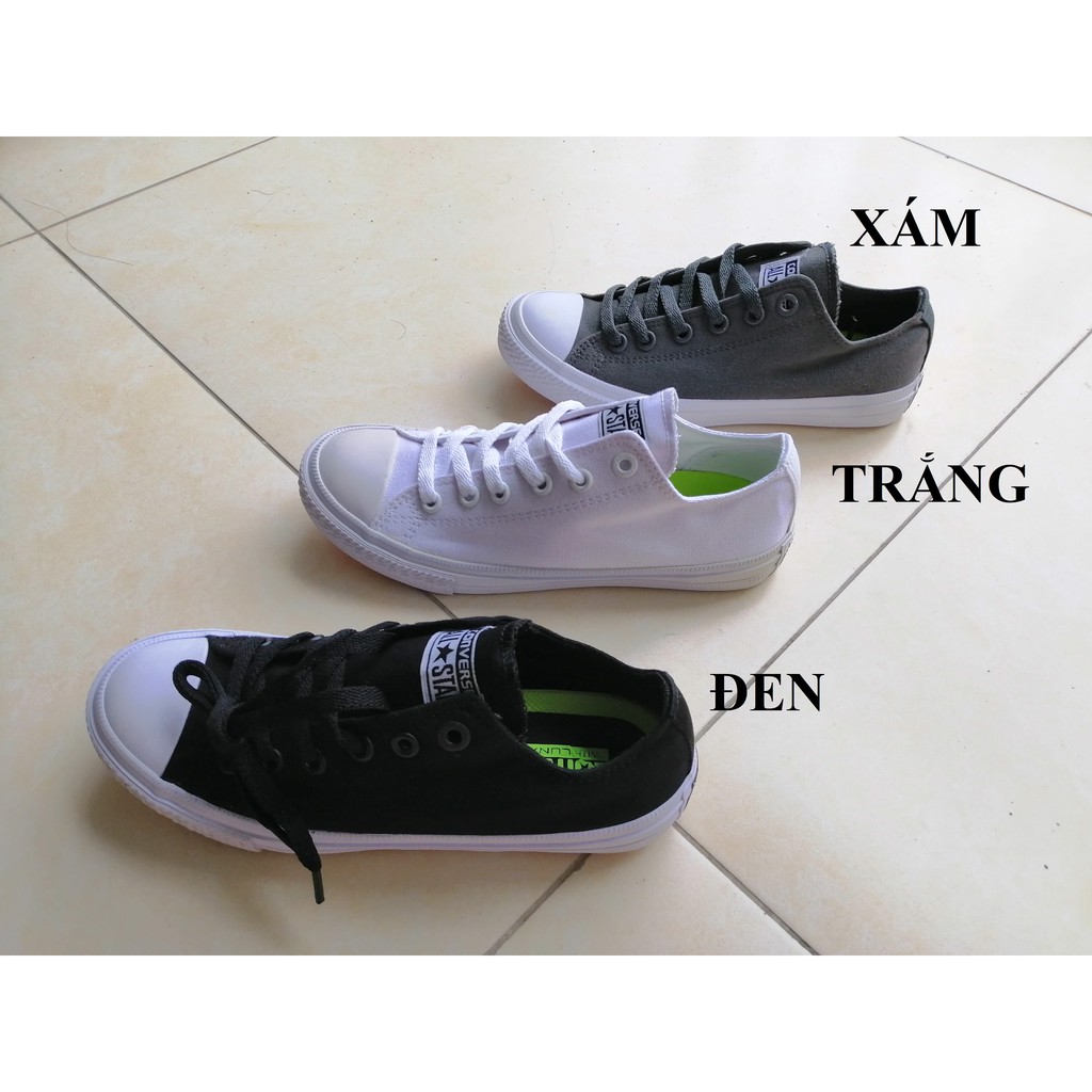 Giày Cv  Chuck Taylor 2 Cổ Thấp Màu Đen