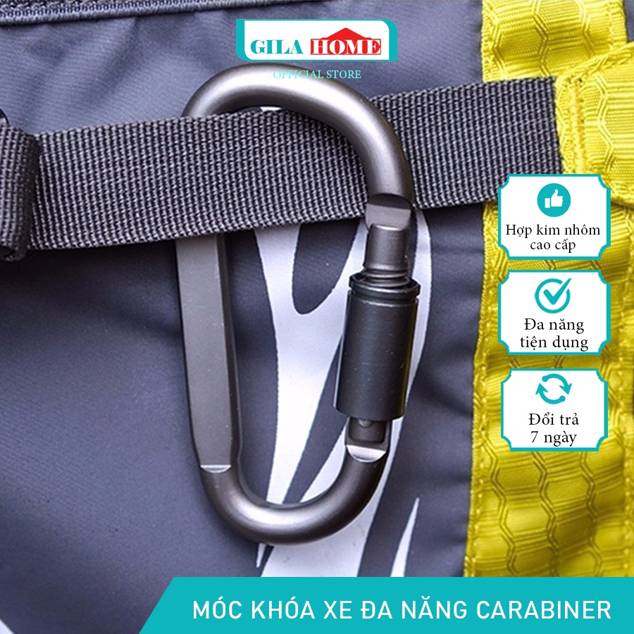 Móc Khoá Xe Đa Năng Carabiner GILA HOME Hợp Kim Nhôm Chắc Chắn Siêu Bền Kích Thước 8.1 x 4.1cm