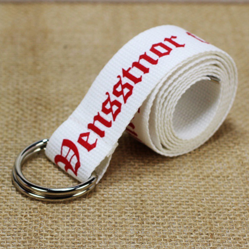 Thắt lưng canvas in chữ cá tính cho nữ