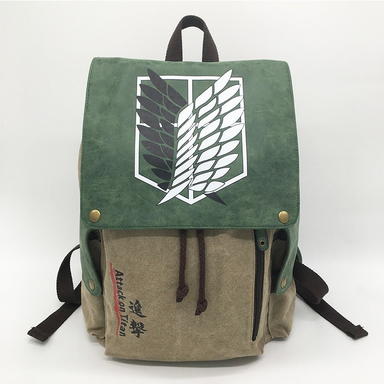 Balo cặp sách cosplay Attack on titan ulzzang anime char unisex nam nữ Shingeki no Kyojin levi mikasa ackerman eren