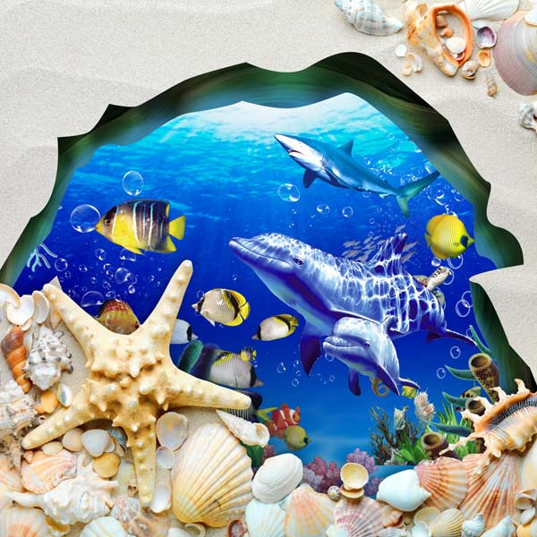 Tranh Dán Tường Họa Tiết Thế Giới Đại Dương 3D Hót Nhất, được ưa chuộng nhất hiện nay