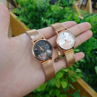 Đồng hồ nữ Longbo chính hãng dây titanium viền trắng kim xanh có lịch chống nước chống xước tuyệt đối Tony Watch 68