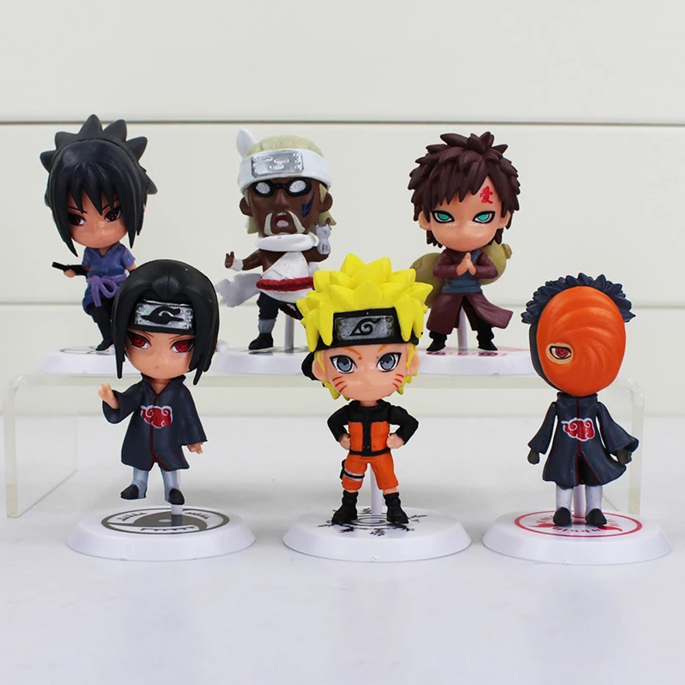Set 6 tượng họa tiết nhân vật naruto 7cm độc đáo