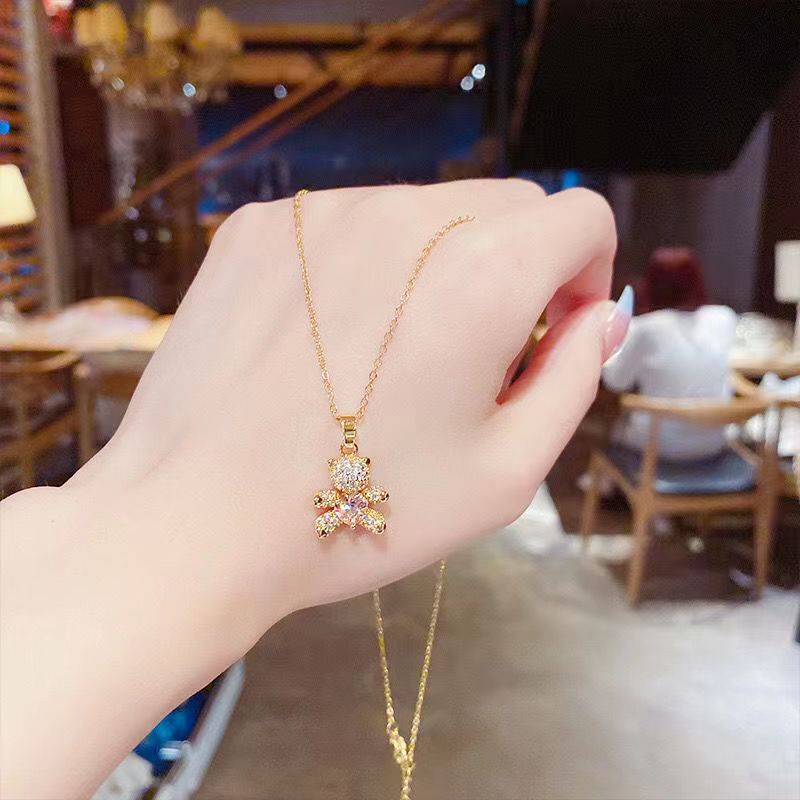 Vòng cổ Mặt Hình Gấu Thiết Kế Ngọt Ngào Thời Trang Mùa Hè Nhật Hàn Dành Cho Nữ