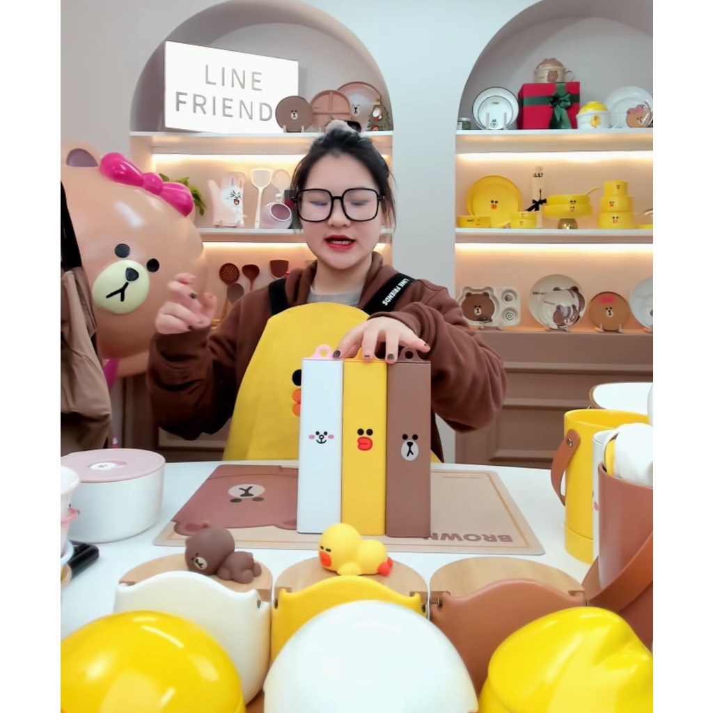 BỘ THÌA, NĨA, ĐŨA LINE FRIENDS CHO DÂN VĂN PHÒNG, SINH VIÊN, PICNIC