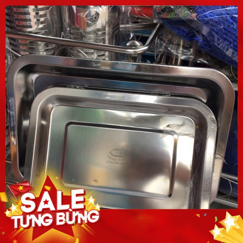 [SALE 50%] Mâm Vuông Inox, Khay Inox Dày, Đẹp, Hàng Loại Tốt