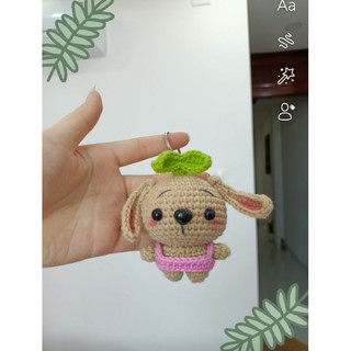 Móc khoá thú len Thỏ Tai Dài
