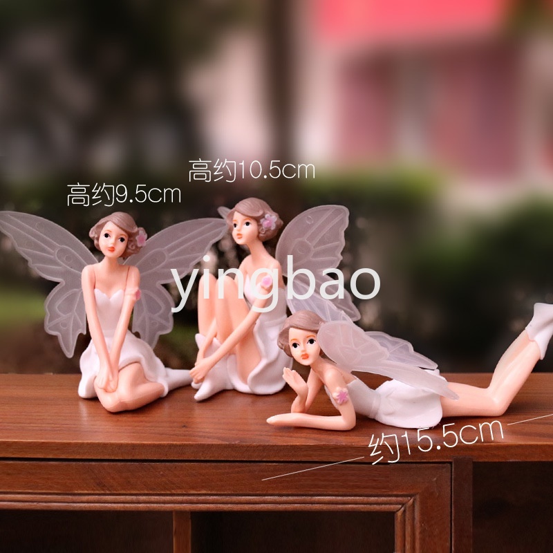 Mô Hình Nhân Vật Nàng Tiên Elf Và Cánh Thiên Thần Trang Trí Bánh Kem Cho Bé