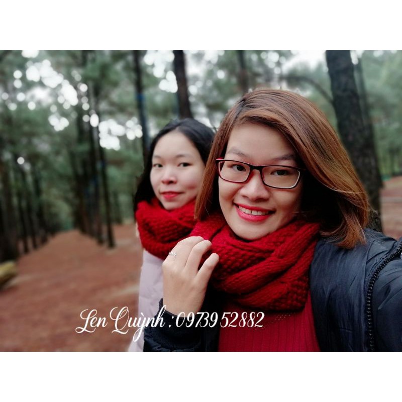 Khăn ống đan tay cho nam, nữ kiểu vặn thừng đẹp mắt - khăn đủ quàng 2 vòng quanh cổ vô cùng ấm áp