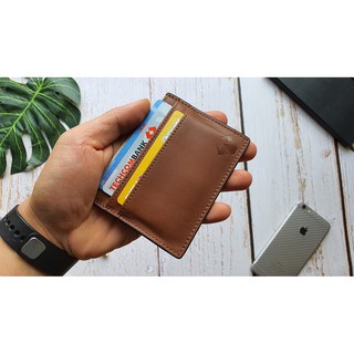 Ví đựng thẻ Card Holder da bò thật - Nâu CH103