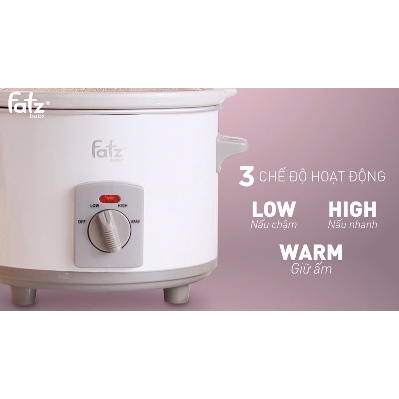 Nồi Nấu Chậm Fatz Baby Slow 1 1.5L - FB9015MH / Slow 2 2.0L - FB9020MH / Slow 3 2,5L - FB9025MH