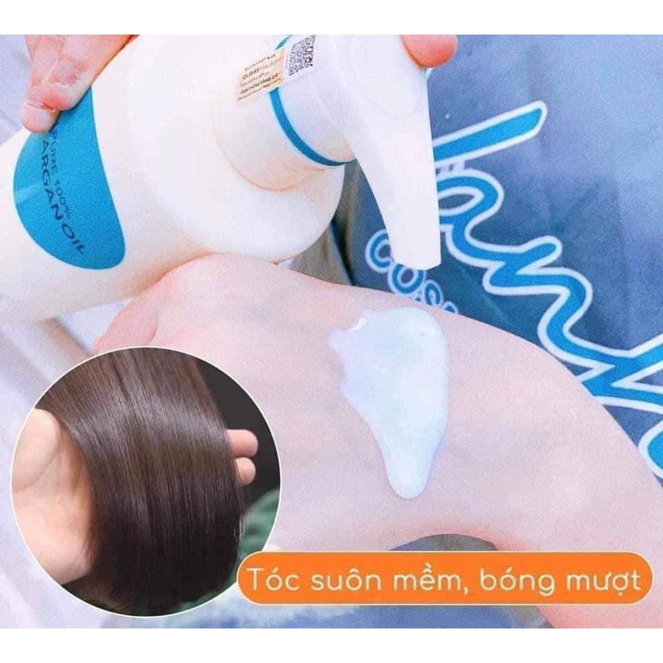 Set Gội xả Olexrs Phục Hồi Giảm Rụng Kích Mọc Tóc Argan Oil Collagen Hair Salon 500ml