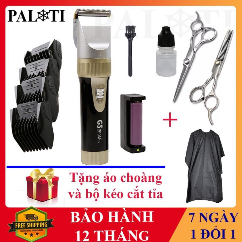 Tông đơ cắt tóc gia đình 2 Pin- Pin 200 phút Kato G5 TẶNG Kéo + Áo choàng cắt tóc - Tăng đơ Nhật Bản