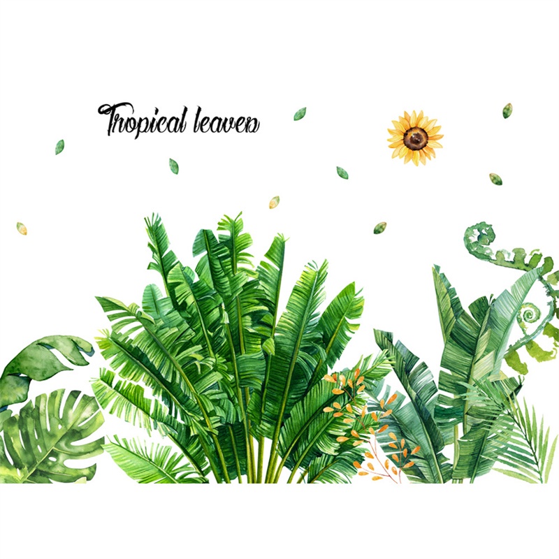 Giấy Dán Tường Hình Chậu Cây Xanh Phong Cách Bắc Âu Sáng Tạo Trang Trí Phòng Khách