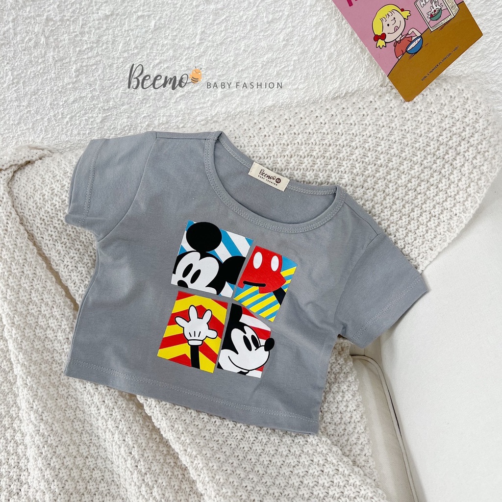Áo phông bé trai/ bé gái Beemo in hình Mickey sành điệu, áo thun cho bé chất liệu cotton mềm mịn thấm mồ hôi