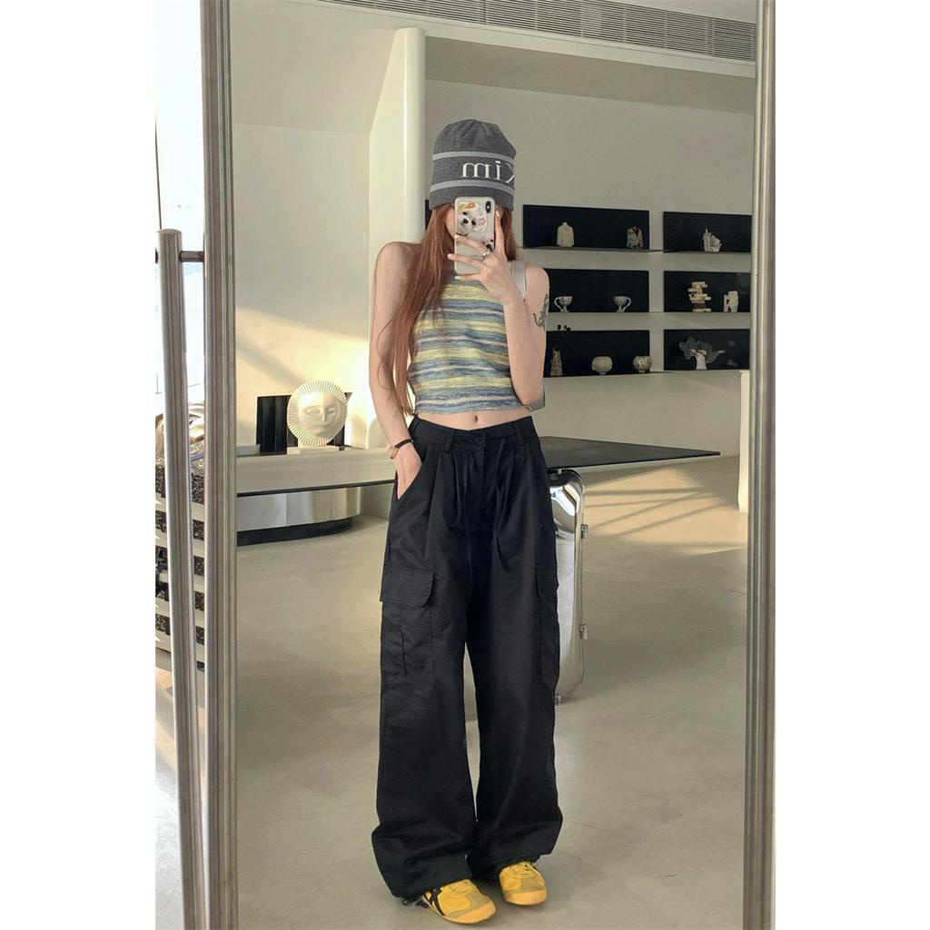 Quần Dài Dáng Rộng Phối Túi Thời Trang Mùa Hè Năng Động