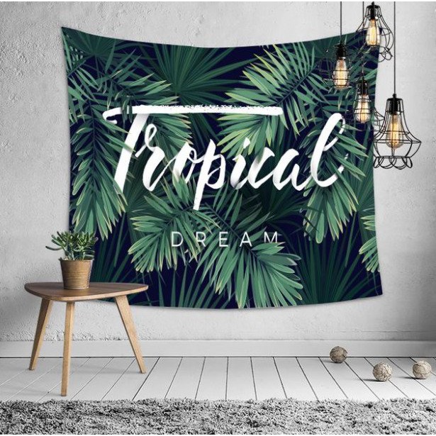 Tranh vải decor họa tiết chữ TROPICAL trang trí phòng theo phong cách thời trang
