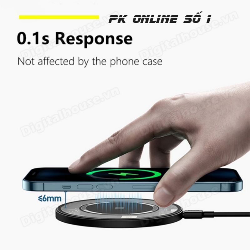 Bộ sạc không dây Baseus Magsafe Sạc nhanh 15W cho iphone 12 Thiết kế tương lai