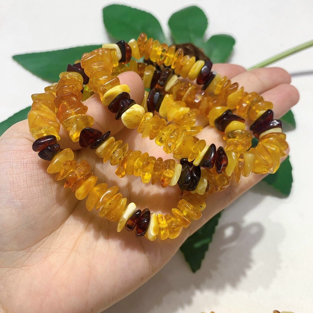 Vòng Tay Hổ Phách Hạt Free Size