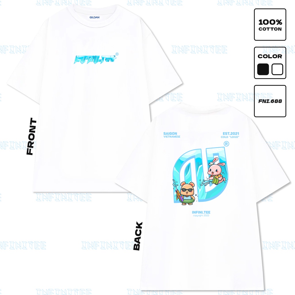 Áo thun INFINITEE Fni688, Thun 100% Cotton - form rộng Unisex.