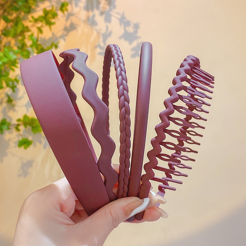 Bộ 5 Băng Đô Cài Tóc Màu Đen Bằng Nhựa Resin Phong Cách Hàn Quốc Thời Trang Cho Nam Và Nữ