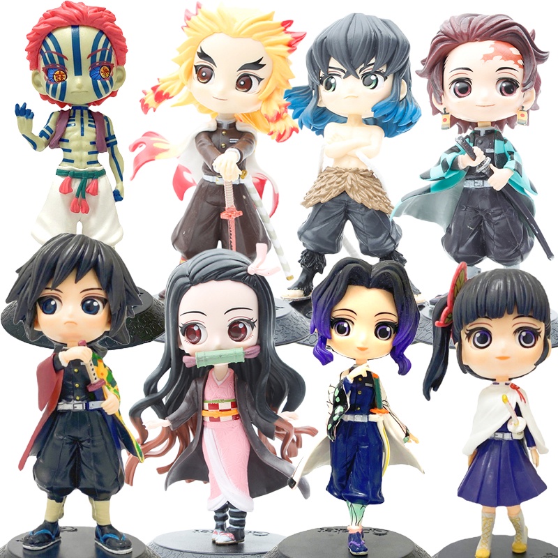Qposket Akaza Kamado Tanjirou Nezuko Rengoku Inosuke Zenitsu Mô Hình Nhân Vật Kimetsu no Yaiba Sống Động Demon Slayer Akaza