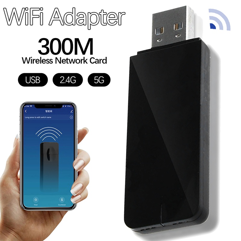 Usb Thu Tín Hiệu WiFi Băng Tần Kép 2.4G 5G 300M RT5572 Hỗ Trợ Linux