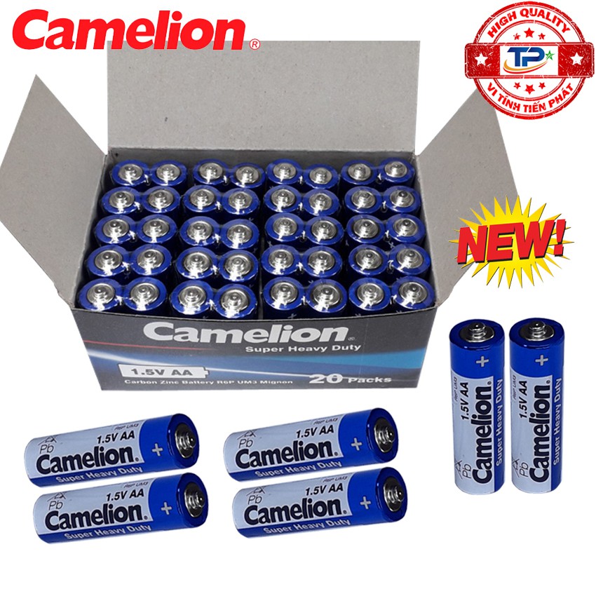 Bộ 20 viên Pin Tiểu AA (2A) Camelion Super Heavy Duty Battery 1.5V - 10 cặp pin mẫu mới