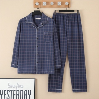 Bộ pijama dài tay nam thời trang hàng đẹp quảng châu chất cotton lụa cao cấp