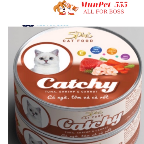 Pate dành cho mèo cưng dạng lon CATCHY 5PLUS 170g