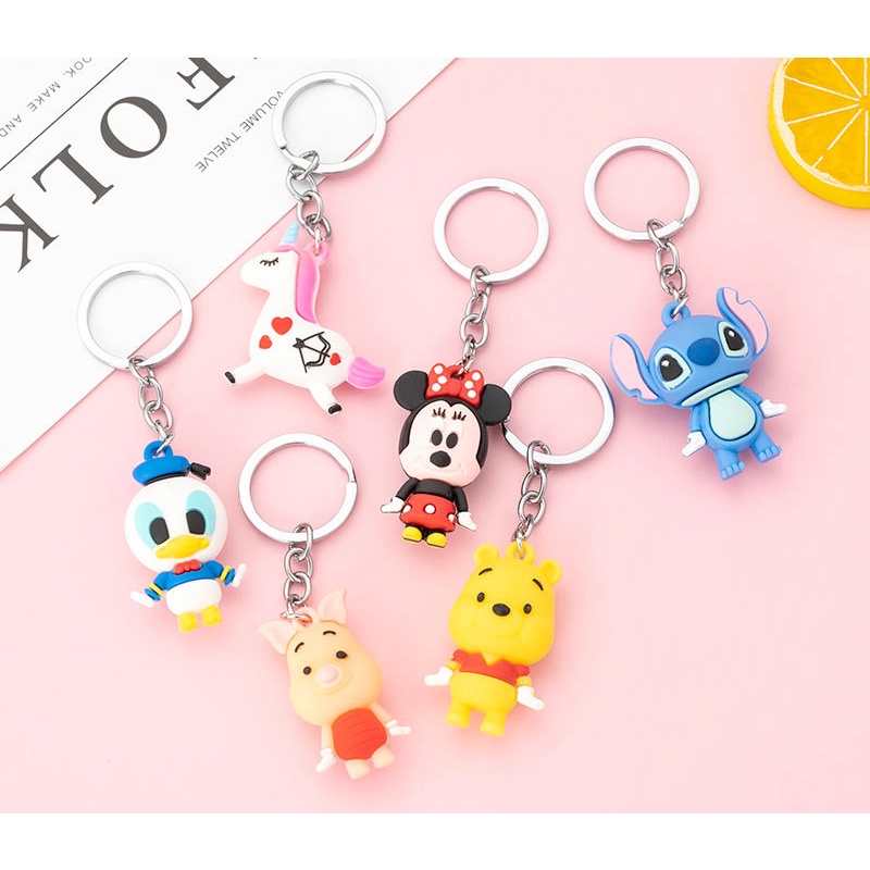 Móc Khóa Búp Bê Hoạt Hình Ba Chiều Bằng Nhựa Mềm