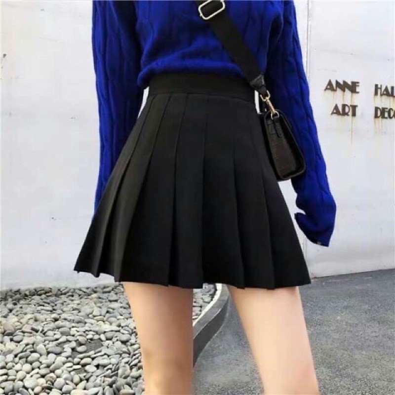 Chân váy xếp li cạp cao  ⚡ Chất umi hàng đẹp⚡ chân váy tennis