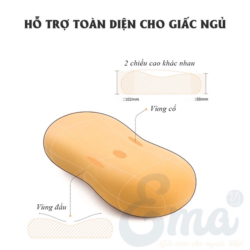 [sale 12.12]Gối bụng mèo cao su non siêu êm, ôm sát cổ