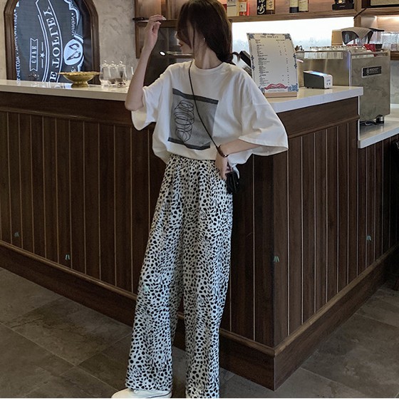 Quần Ống Rộng Xiaozhainv Họa Tiết Da Báo Thời Trang Dành Cho Nữ | BigBuy360 - bigbuy360.vn