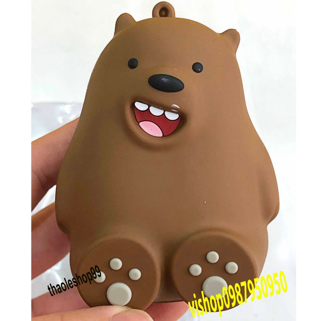 SẠC DỰ PHÒNG MẶT GẤU NÂU-Sạc dự phòng hình bác gấu nâu độc đáo dễ thương