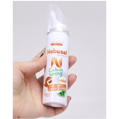 Xịt Mũi Nebusal Coleus - Chiết xuất Húng Chanh giảm Nghẹt Mũi, Sổ mũi ở người lớn và trẻ em