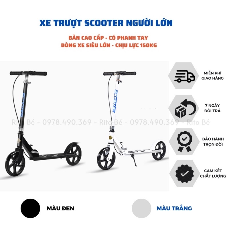 Xe trượt scoter có tay phanh - Bản cao cấp - Chịu lực 150 kg