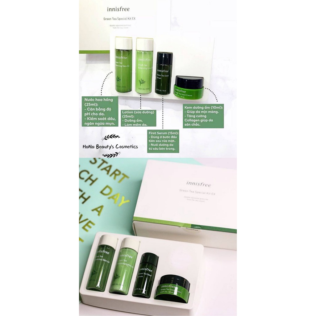 [New 2020] - Set Mini Dưỡng Da Trà Xanh Innisfree Green Tea Special Kit EX