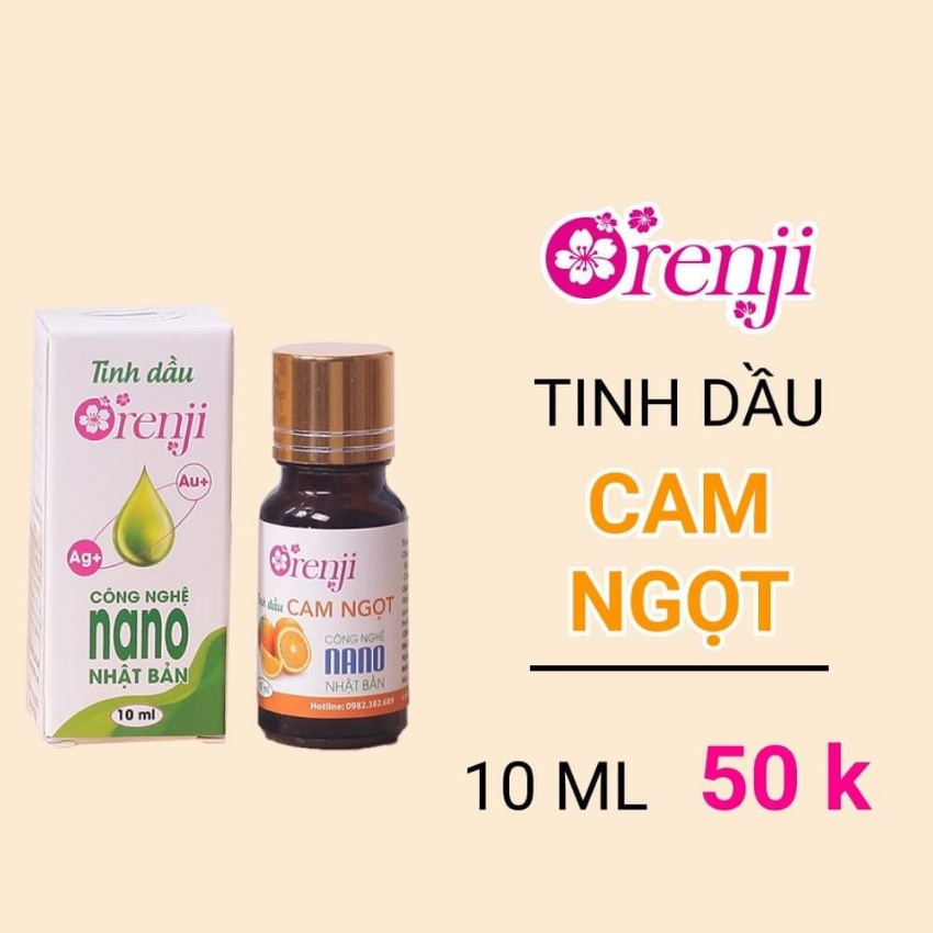Tinh dầu thiên nhiên Orenji 10ml dùng cho máy khuếch tán, thơm phòng, tự chọn mùi
