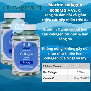 [Có Bill UK] Collagen Thuỷ phân Marine Collagen Holland & Barrett củ thumbnail