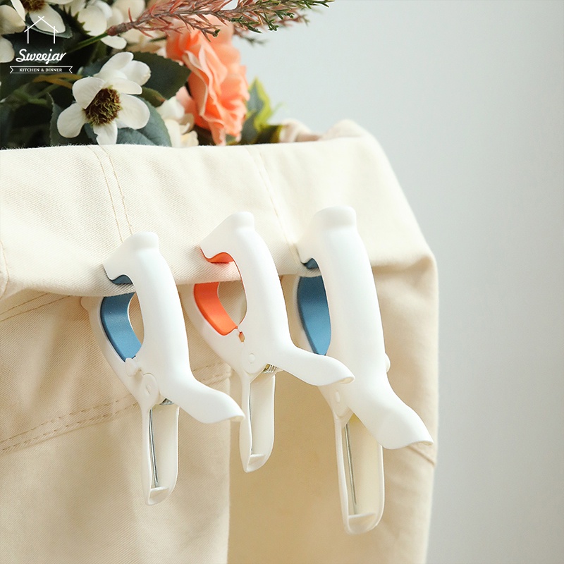 Sweejar 1 Kẹp Phơi Quần Áo Bằng PP Hình Tai Thỏ Chống Gió Tiện Dụng