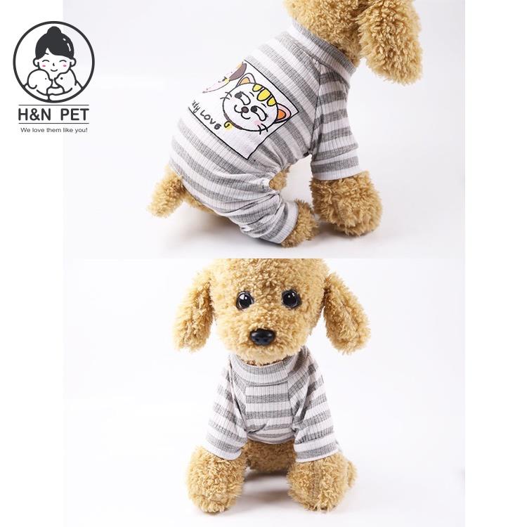 ÁO CHÓ MÈO KẺ NGANG CHẤT SIÊU ĐẸP HN PET - PIJAMA 4 CHÂN KẺ NGANG