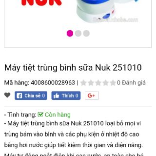 Máy tiệt trùng bình sữa NUK