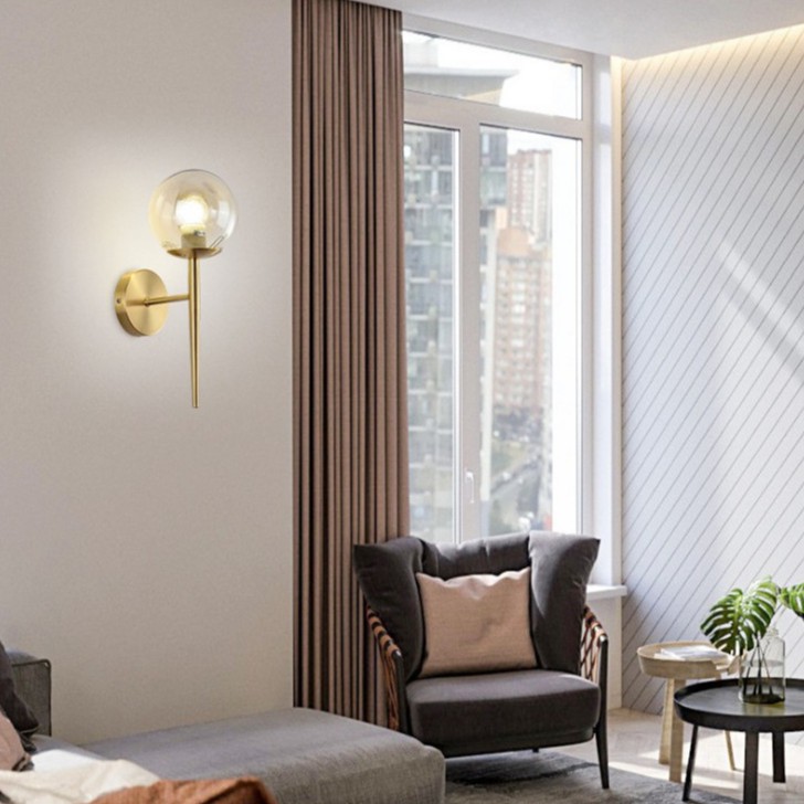 Đèn gắn tường trang trí phòng khách,phòng ngủ Mã HG9851  2 màu vàng, đen