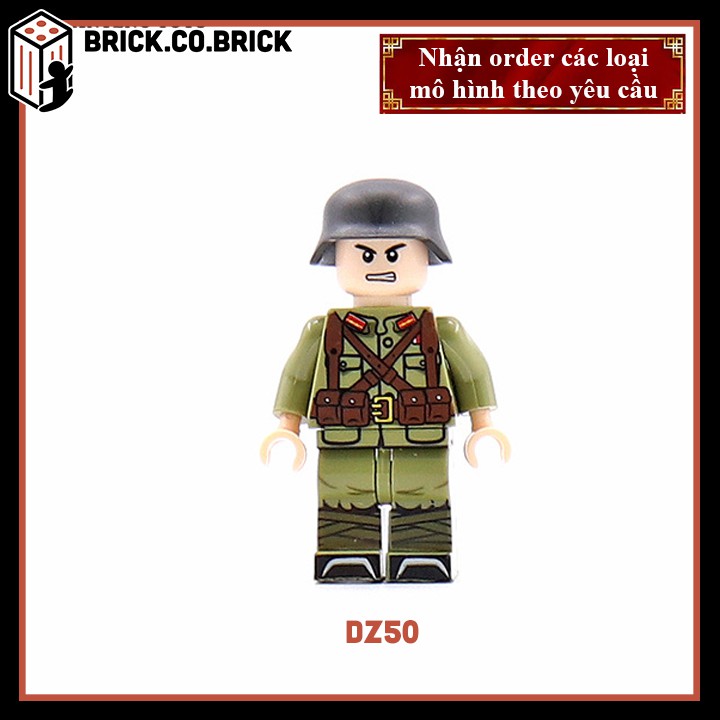 Phụ kiện MOC Army- Lính đức thế chiến- Đồ chơi lắp ráp minifig và non-lego mô hình sáng tạo trang trí quân đội- DZ49 -50