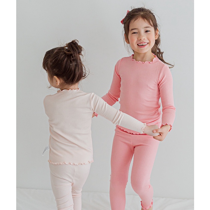 Bộ thun lạnh tencel - thun tăm dài tay Cordi-i Hàn quốc bé gái